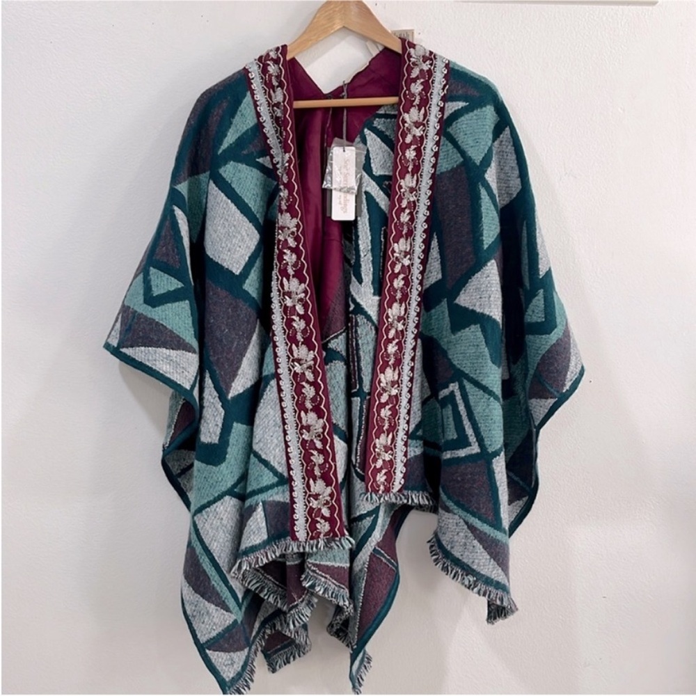 Soft Surroundings Kashmir Blanket Aztec Southwest Wrap, NWT